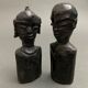Pair of wooden statuettes sculptures of african couple 1960