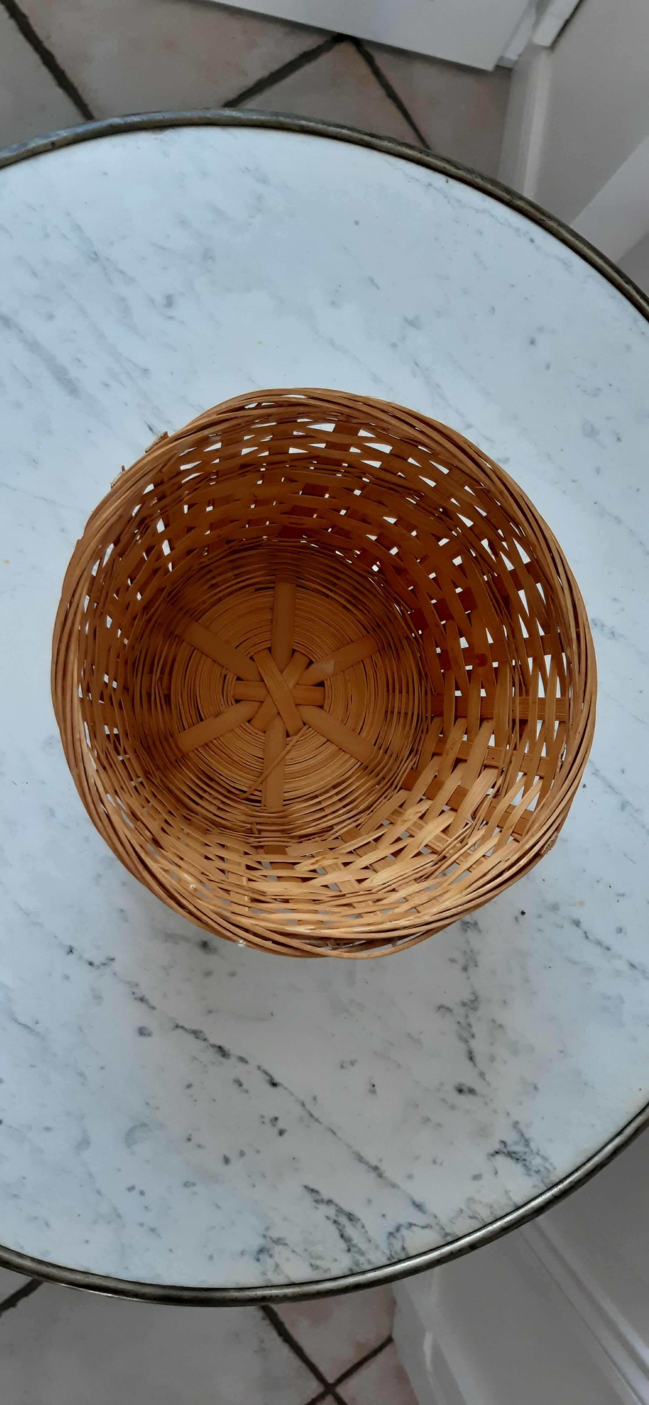 Panière / wicker pot rattan 70s