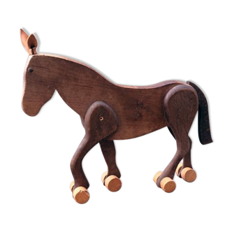 Old wooden horse toy