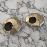 Duo of vintage polished brass ashtrays from the 70s