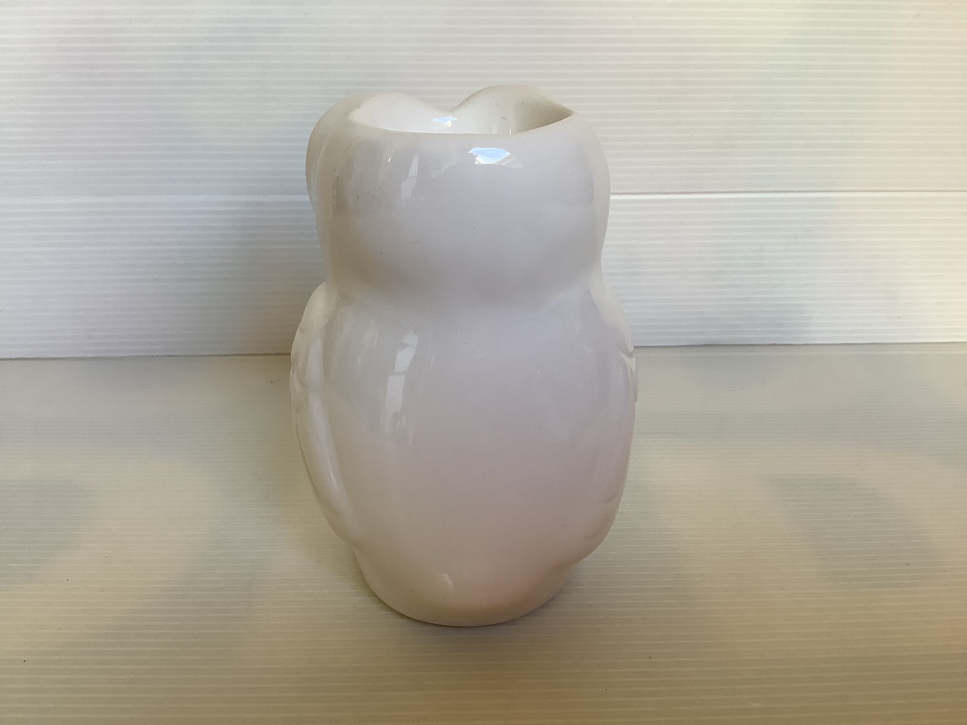 Owl candle holder owl white earthenware