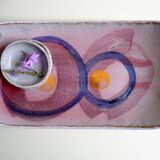 Sandstone cup abstract decor unique piece signed 70s/80s