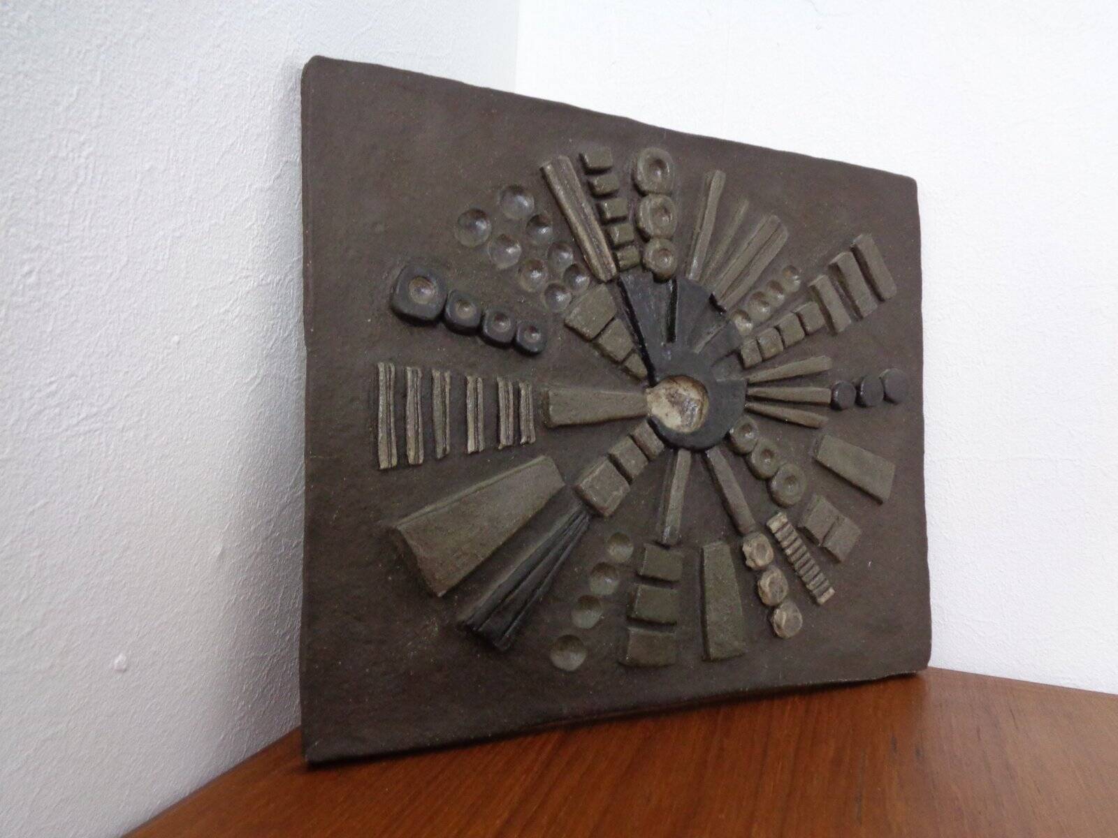 Brutalist Ceramic Wall Panel, 1960s