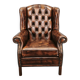 Contemporary Handmade Chesterfield Leather Wingback Armchair 2010s