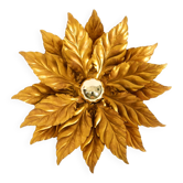 Rare grande lampe de plafond ou mur en style florentin plaquée or de Hans Kögl.