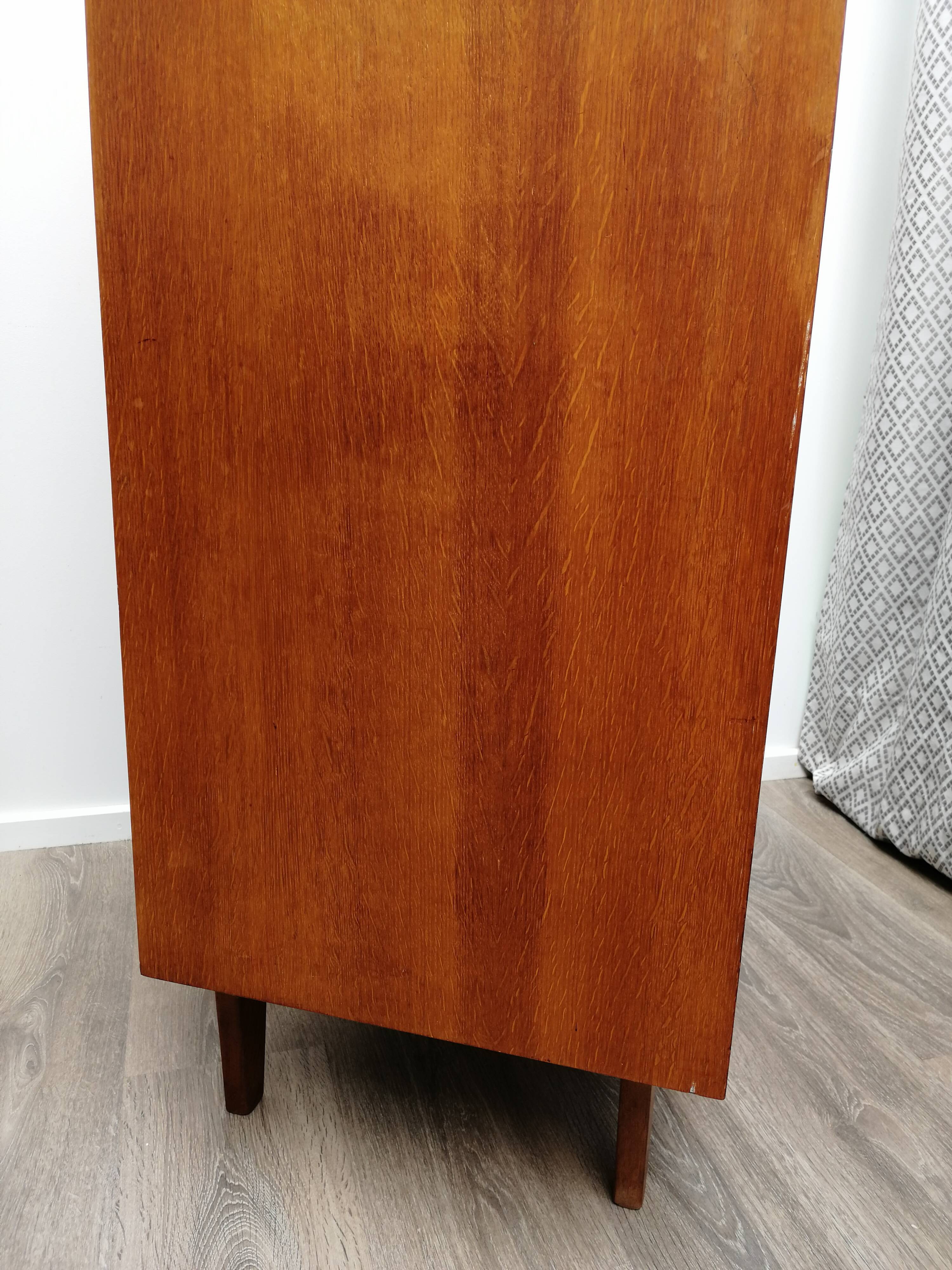 Oak and rattan secretary