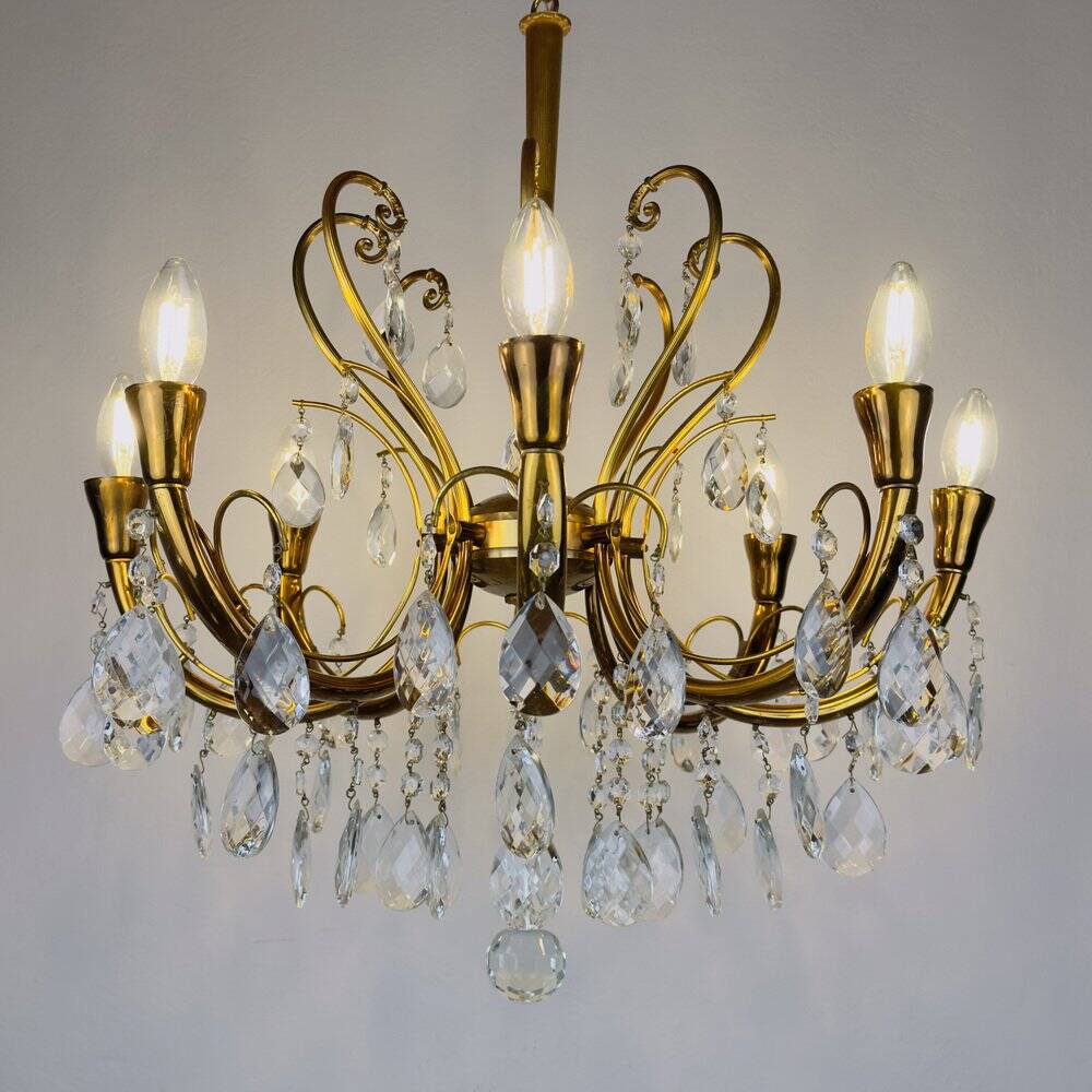 Vintage crystal chandelier, Italy, 1950s