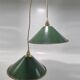 Pair of conical suspensions in green enamelled sheet metal