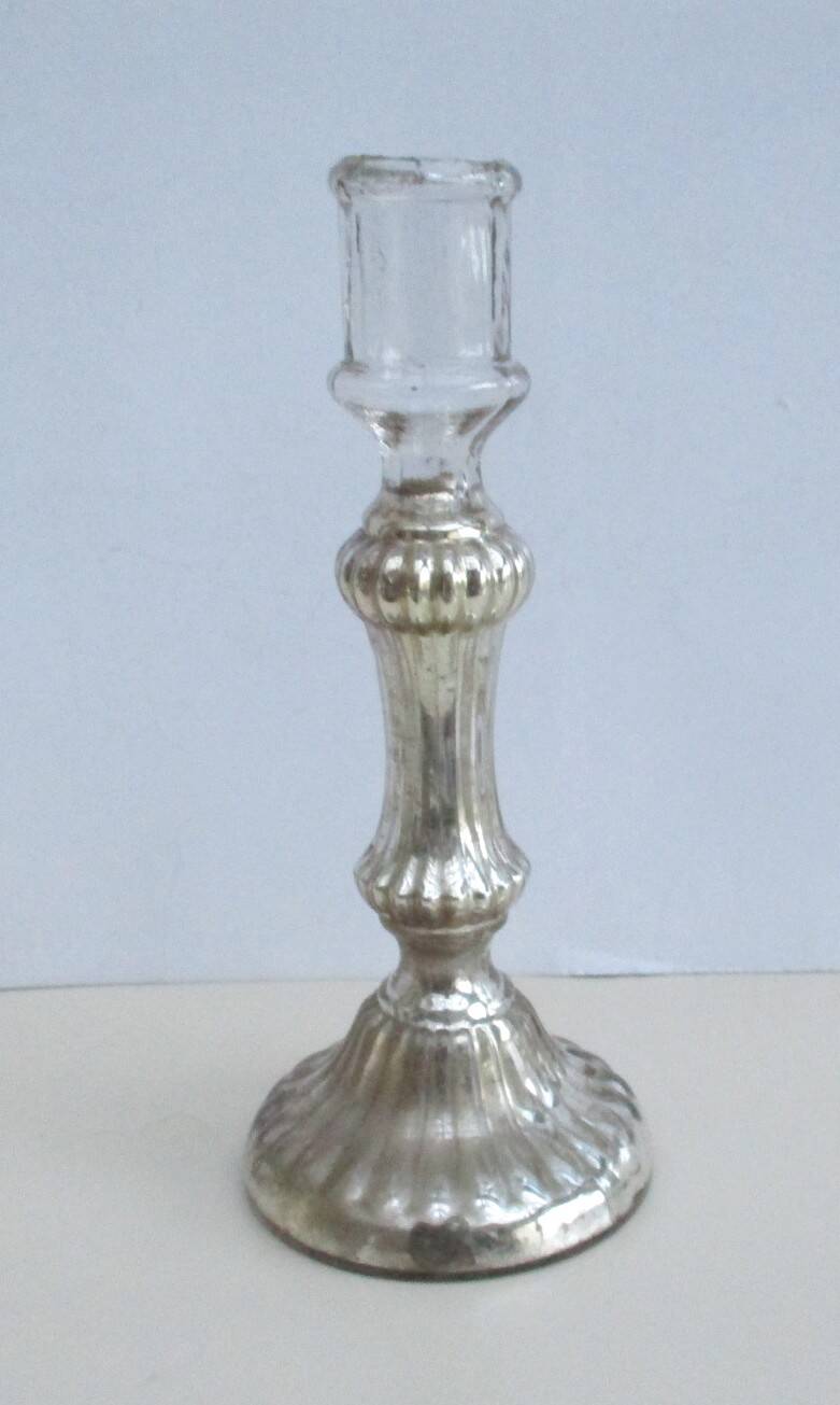 XlXth eglomisé glass candle holder