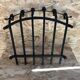 Old door logs grid fireplace fireplace wrought iron black large vintage model