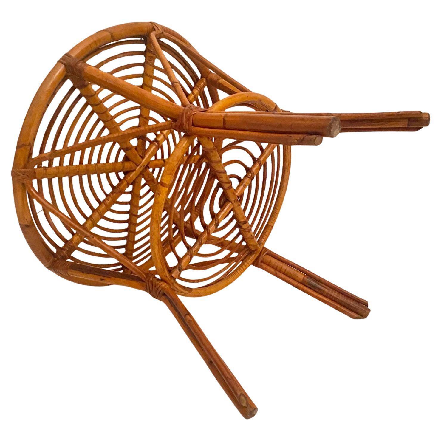 Mid Century Modern Bamboo Chairs and Table Set, Italy 1960s