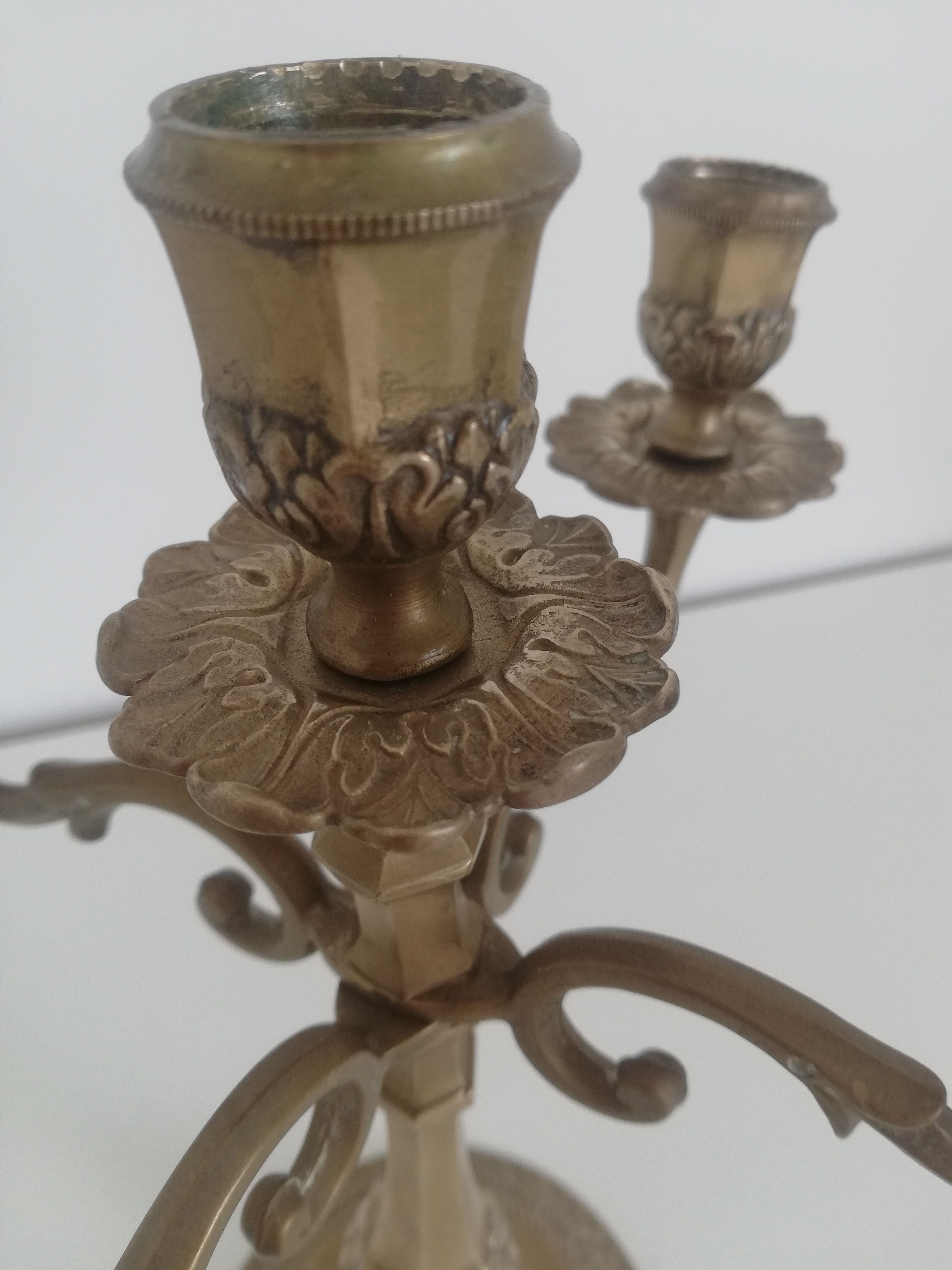 Vintage brass chandelier 5-burner