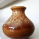 Vintage Brown Ceramic Vase: 1970s Yugoslavia Boho Decor