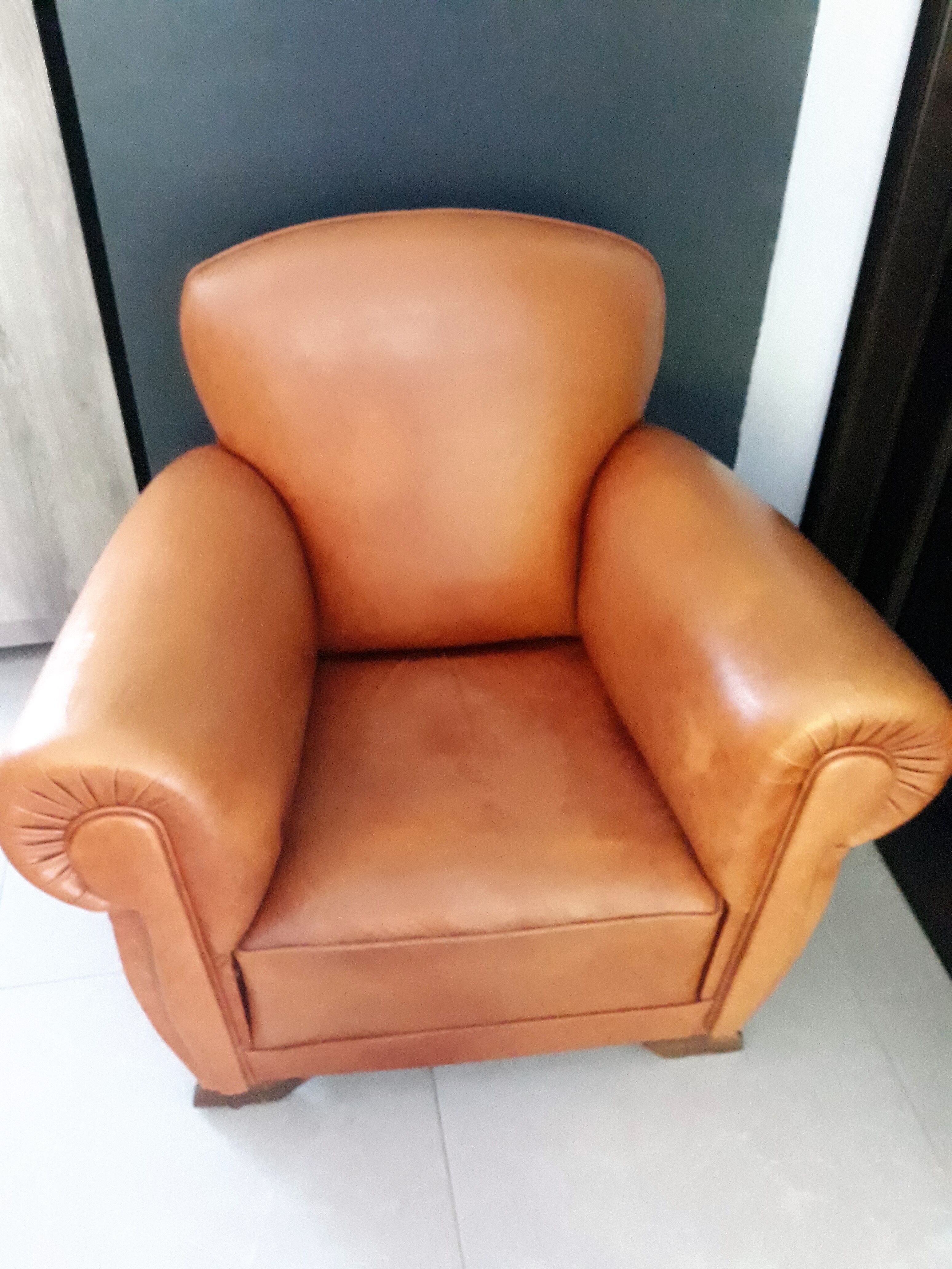 Paire de fauteuils club 1950