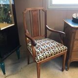 Art Deco armchair, authentic, wooden armrests