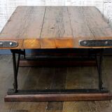 Eiffel style wood and metal coffee table