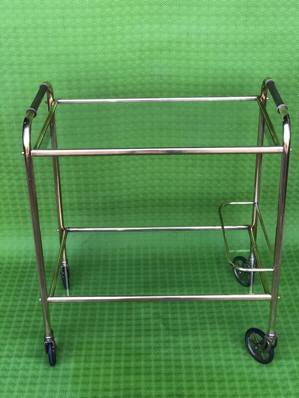 Desserte roulante vintage 1960-1970 metal dore