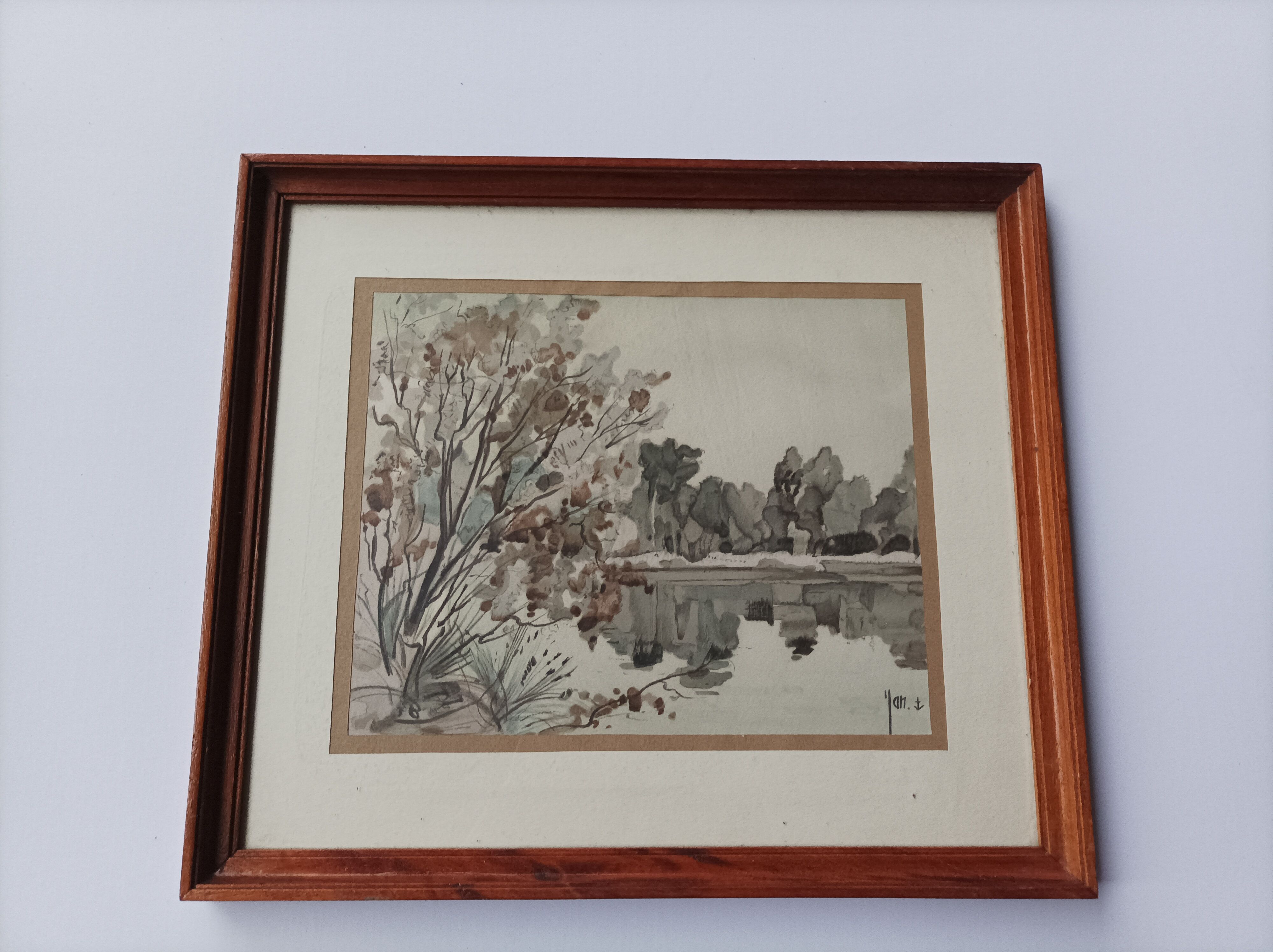 Watercolor landscape of Sologne