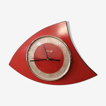 Red formica clock, Bayard 1960