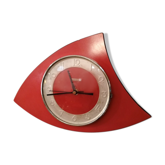 Red formica clock, Bayard 1960