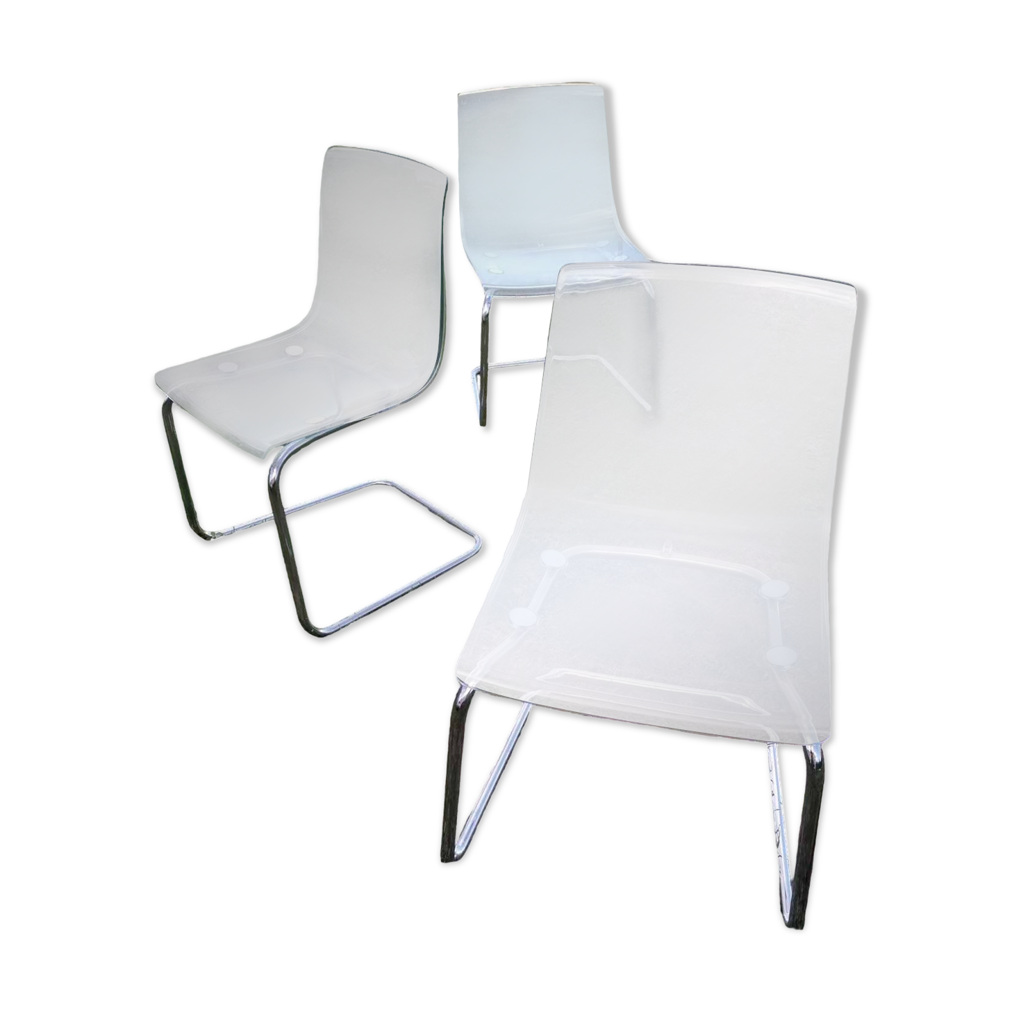 Set of 3 Tobias chairs by Carl Ojerstam for IKEA, 90s