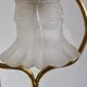 Lampe ancienne bronze abat-jour tulip en verre moulé