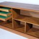 Teak sideboard by dyrlund, sliding door dresser, danish design, 1960s