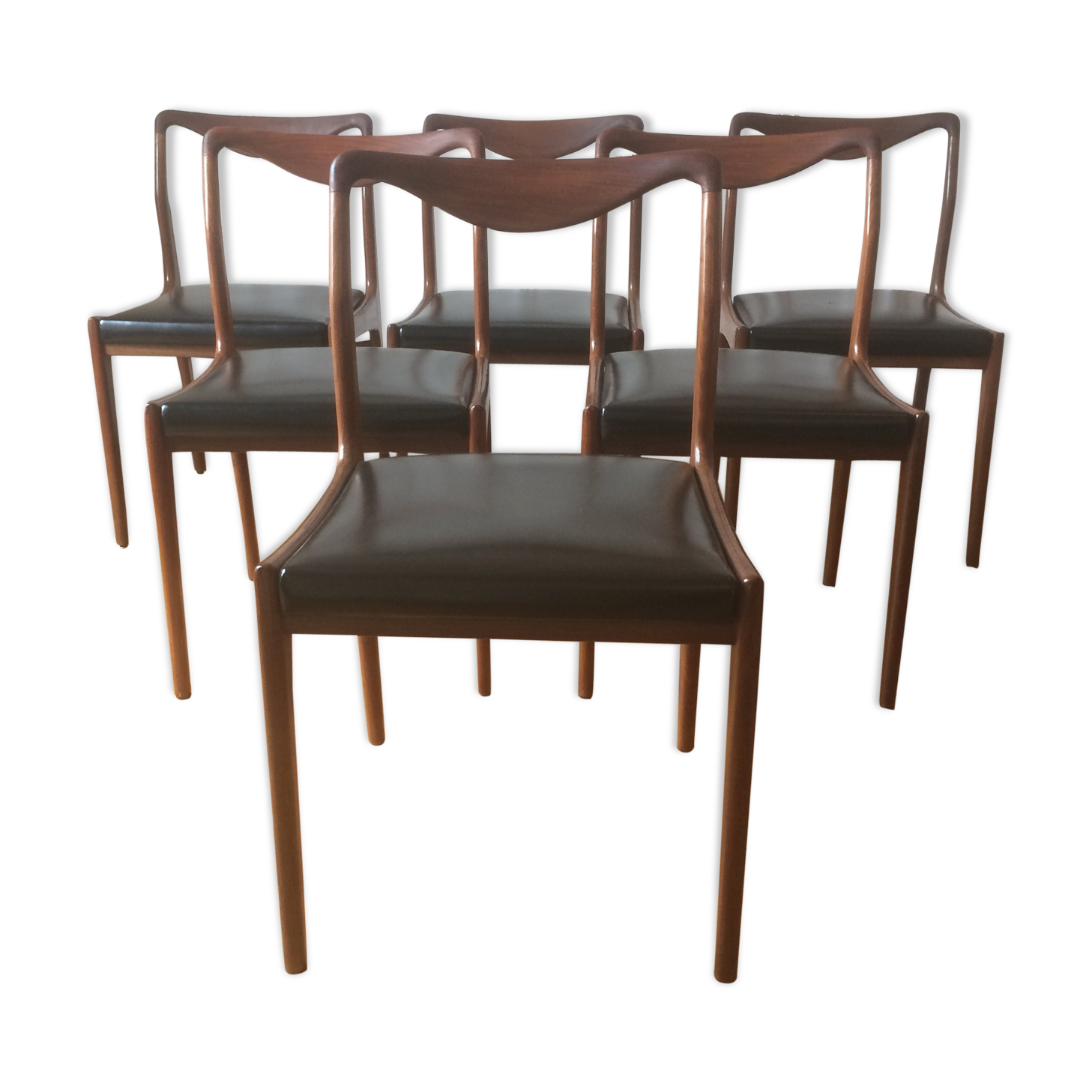 Set de 6 chaises scandinave en teck, circa 1960