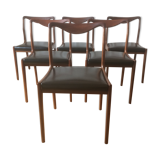 Set of 6 chairs Scandinavian teak, circa 1960