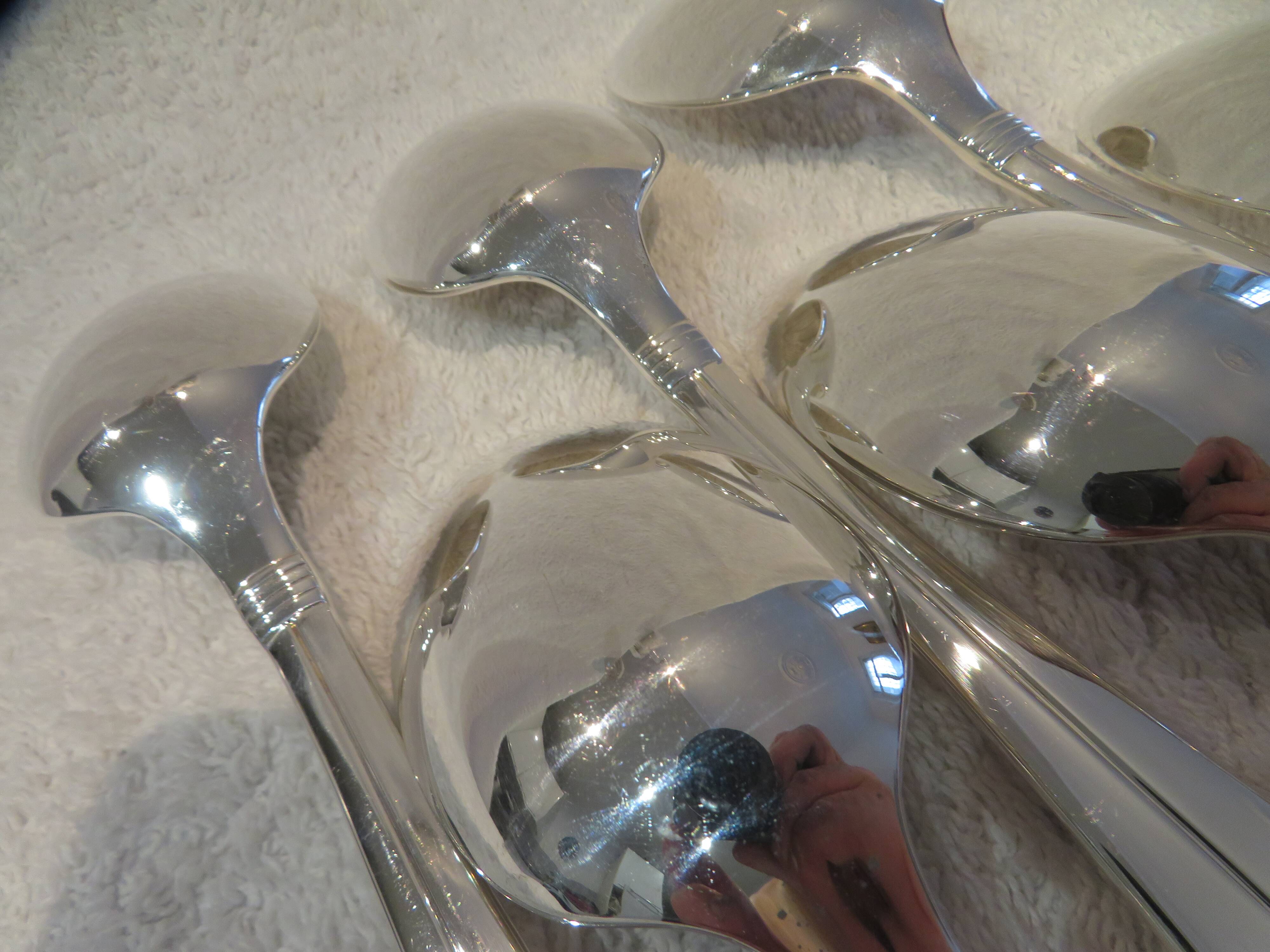 6 silver plated soup spoons Christofle Atlantide 20.7cm