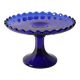 Blue Glass Cake Stand by Glimma Glasbruk / Glimåkra / Sweden / 1960s