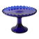 Blue Glass Cake Stand by Glimma Glasbruk / Glimåkra / Sweden / 1960s