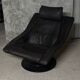 Mid-century armchair in black leather Nelo Sweden