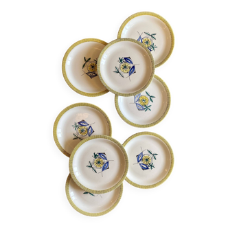 Set of 8 vintage dinner plates from the Flamingo series by Stavangerflint