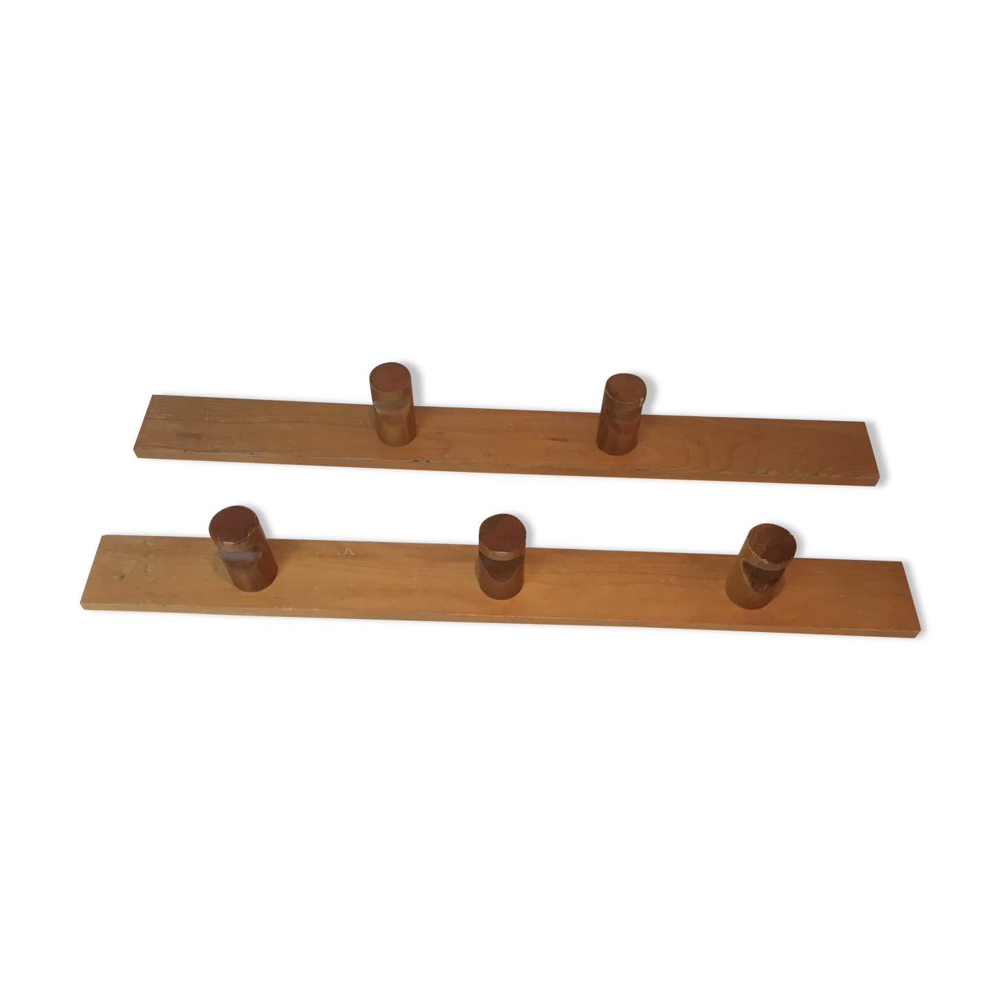 Charlotte Perriand, pair of fir wall coat racks, French work, around 1970