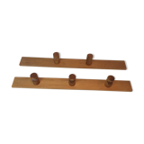 Charlotte Perriand, pair of fir wall coat racks, French work, around 1970
