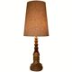 Art Deco Mid-Century Curved Wood Table Lamp, 1950s
