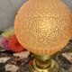 Art Deco lamp in pink glass with floral decoration