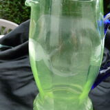 Old uraline blown glass pitcher late nineteenth