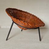 Pair of wicker basket armchairs