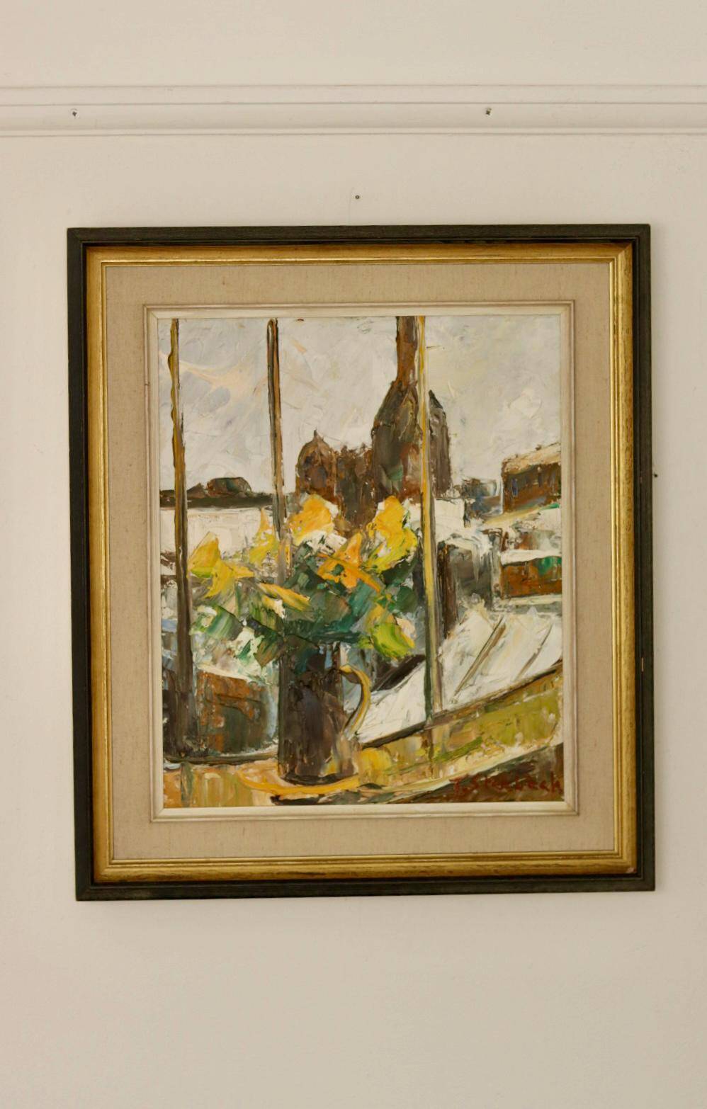 "Yellow Flowers by a Window" by T. Stenbäck