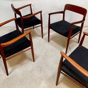Danish teak model 56 chairs by Niels O. Møller for J.L. Møllers, 1954, set of 4