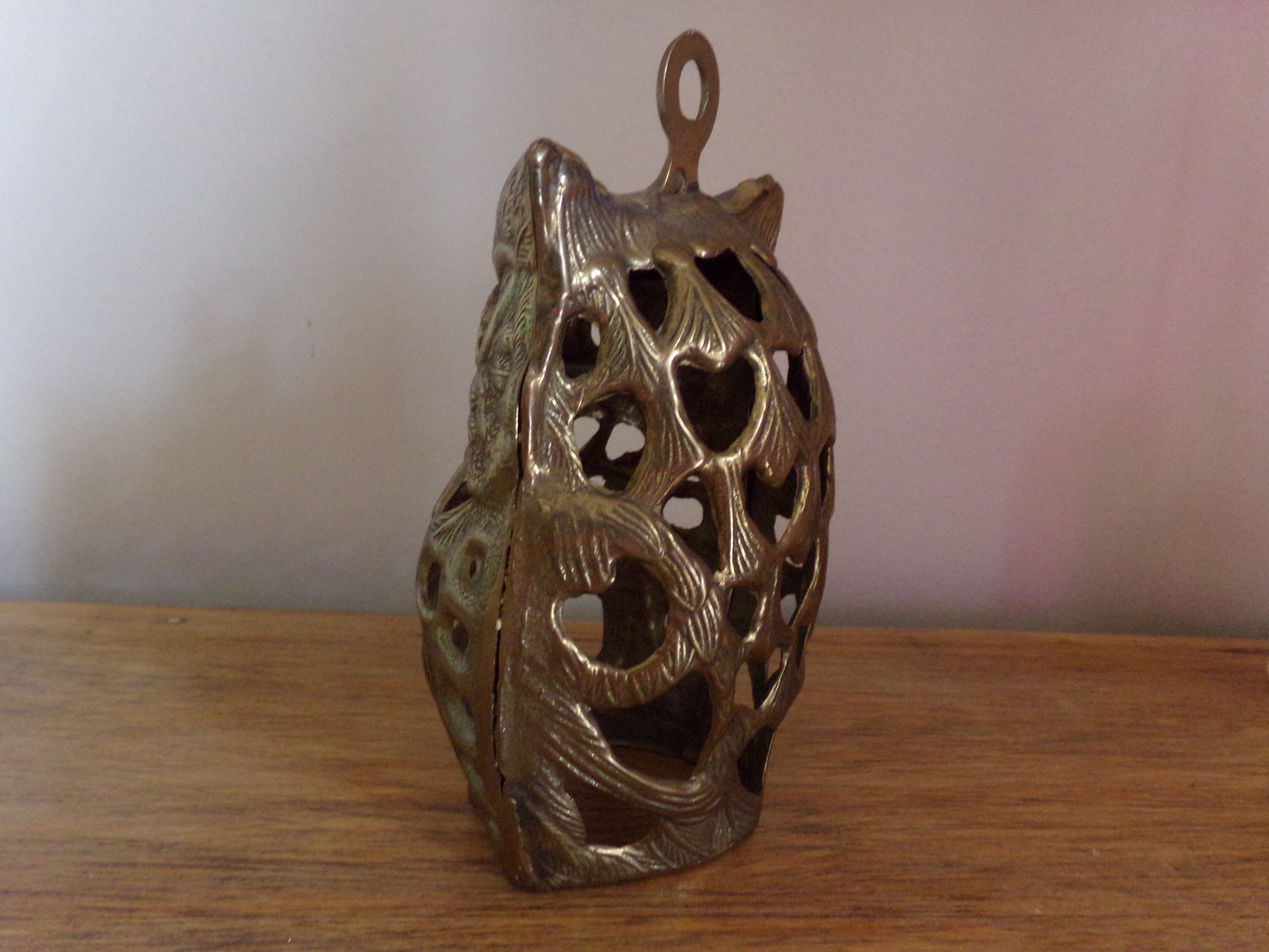 Brass photophore owl