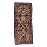 Tapis Hooked antique américain – 76 x 175 cm – Motif floral - 1C981