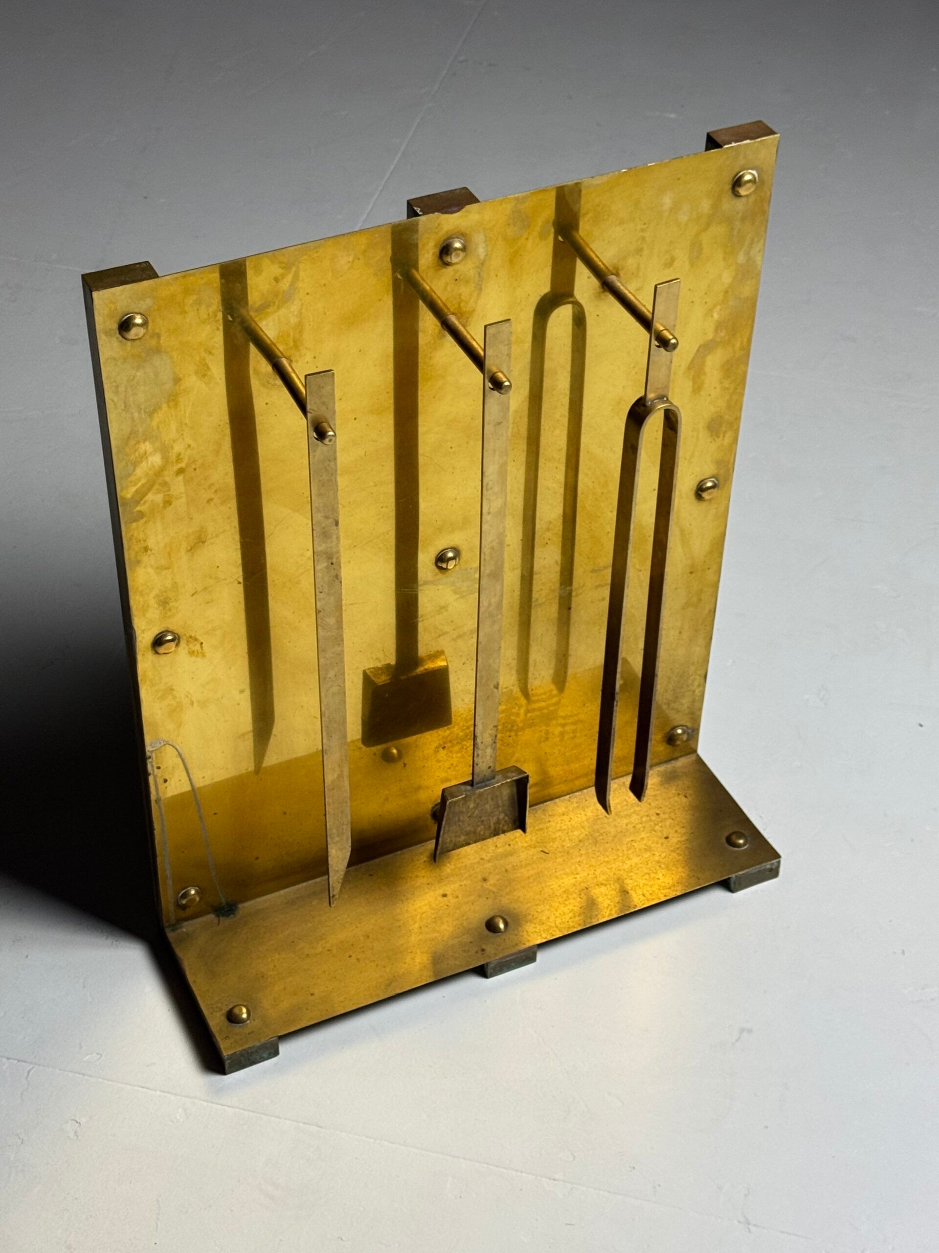 Brass fireplace set 1960s