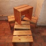 Series of 5 stools by Charlotte Perriand les Arcs