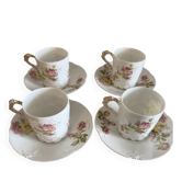 4 Cups & Saucers Limoges Porcelain