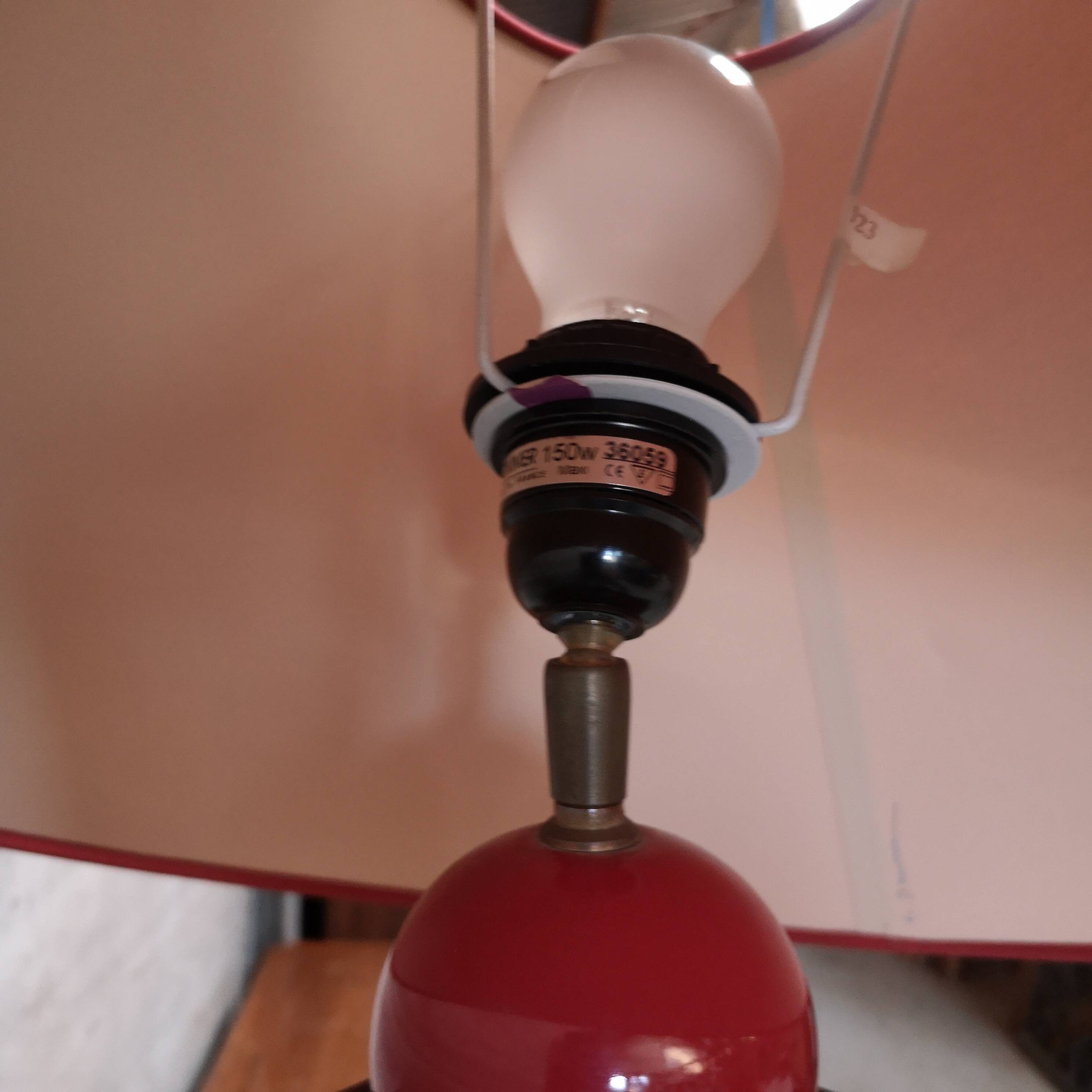 Lampe postmoderne Pagode XXL Drimmer en céramique rouge, 1980