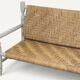 Vintage bench in braided rope and painted wood, 1950s-60s.