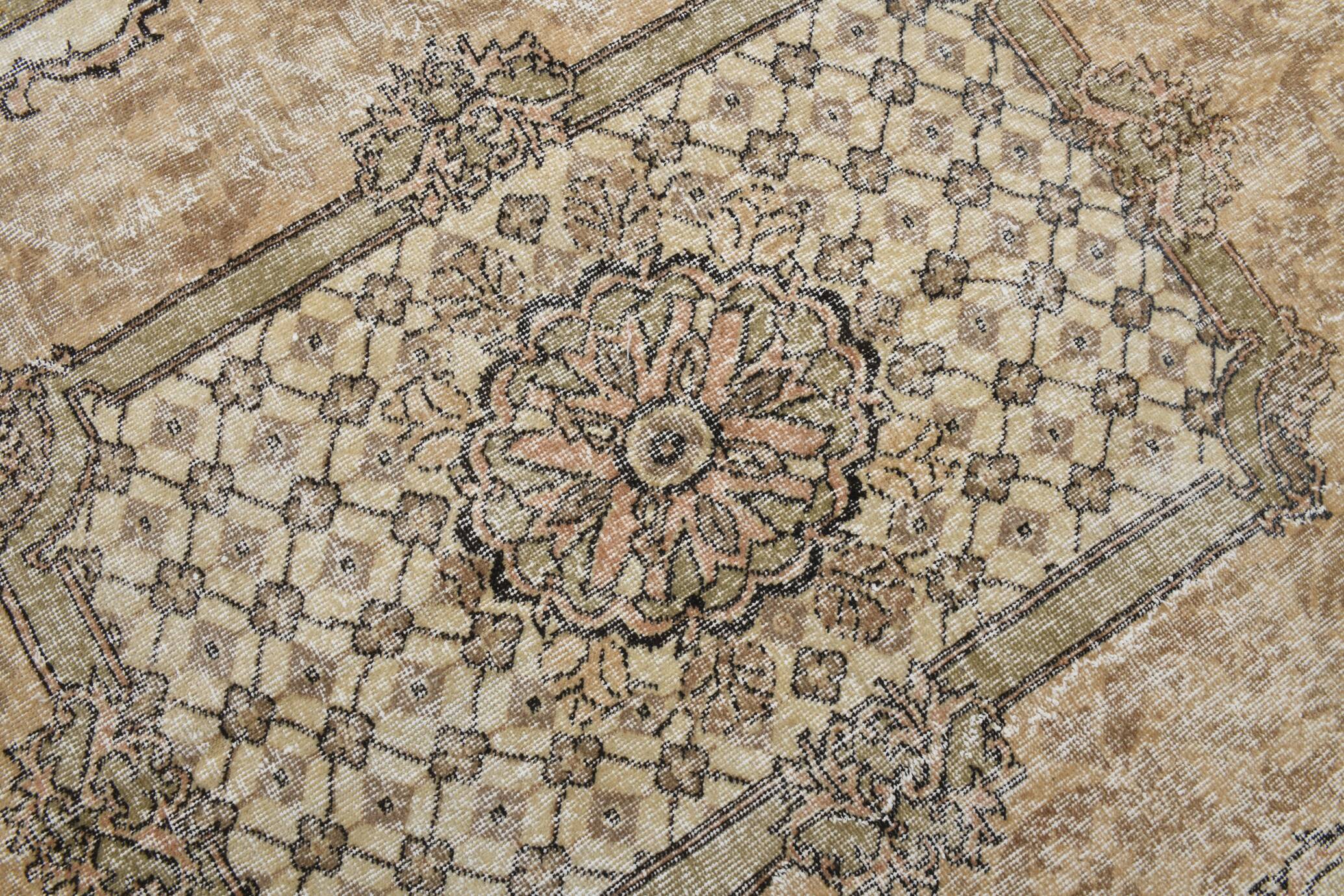 Rug For Living Room Cream Brown Vintage Rug, 209x319Cm